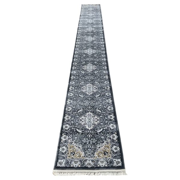 800 x 80cm Grey-Ivory Persian Classic Style Long Runner Rug