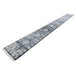 800 x 80cm Grey-Ivory Persian Classic Style Long Runner Rug - Image 2