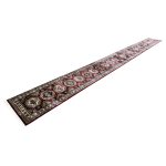 800 x 80cm Red Kazak Geometric Long Runner Rug - Image 2