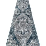 800 x 80cm Turquoise-Grey Vintage Medallion Design Runner Rug - Image 4