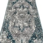 800 x 80cm Turquoise-Grey Vintage Medallion Design Runner Rug - Image 3