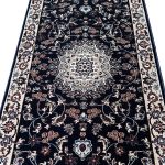 800 x 80cm Luxury Navy Persian Floral Medallion Runner Rug - Image 6
