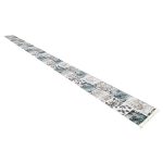 800 x 60cm Beige Blue Vintage Patchwork Design Runner Rug - Image 2