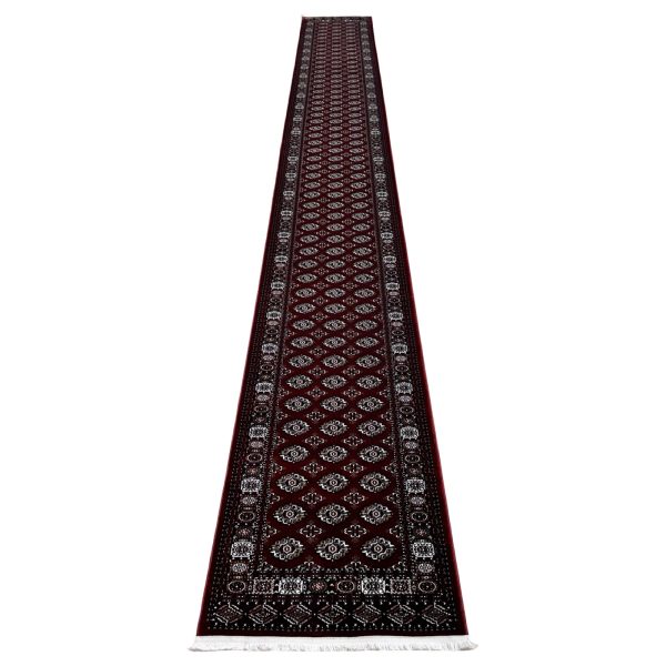 800 x 80cm Stunning Maroon Bokhara Design Runner Rug
