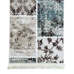 800 x 60cm Beige Blue Vintage Patchwork Design Runner Rug - Image 6