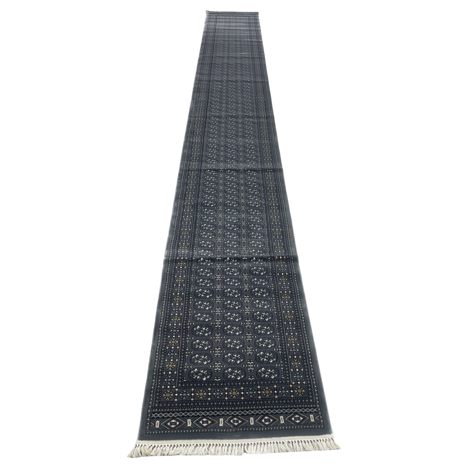 8000 x 800abcbsns_39 800 x 80cm Dim Grey Bokhara Design Long Runner Rug - Image 1