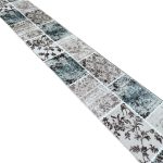 800 x 60cm Beige Blue Vintage Patchwork Design Runner Rug - Image 3