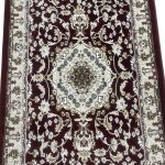 800 x 80cm Burgundy Persian Floral Medallion Long Runner Rug