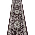 800 x 80cm Burgundy Persian Floral Medallion Long Runner Rug