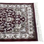 800 x 80cm Burgundy Persian Floral Medallion Long Runner Rug
