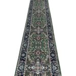 800 x 80cm Green Persian Heriz Design Long Runner Rug