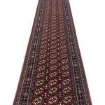 800 x 80cm Merlot Red Bokhara Design Long Runner Rug - Image 3