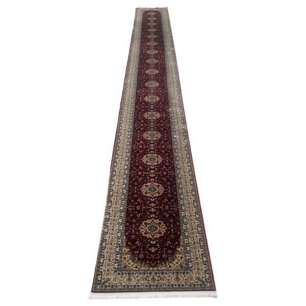 800 x 80cm Red-Beige Persian Mashhad Style Runner Rug