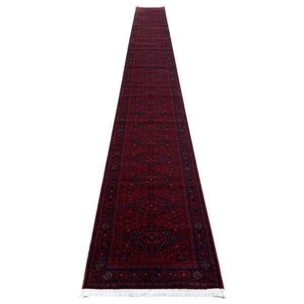 800 x 80cm Deep Red Khal Mohammadi Design Long Runner Rug
