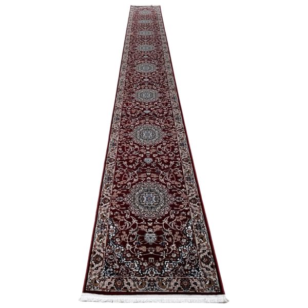 800 x 80cm Persian Red Nain Style Long Runner Rug