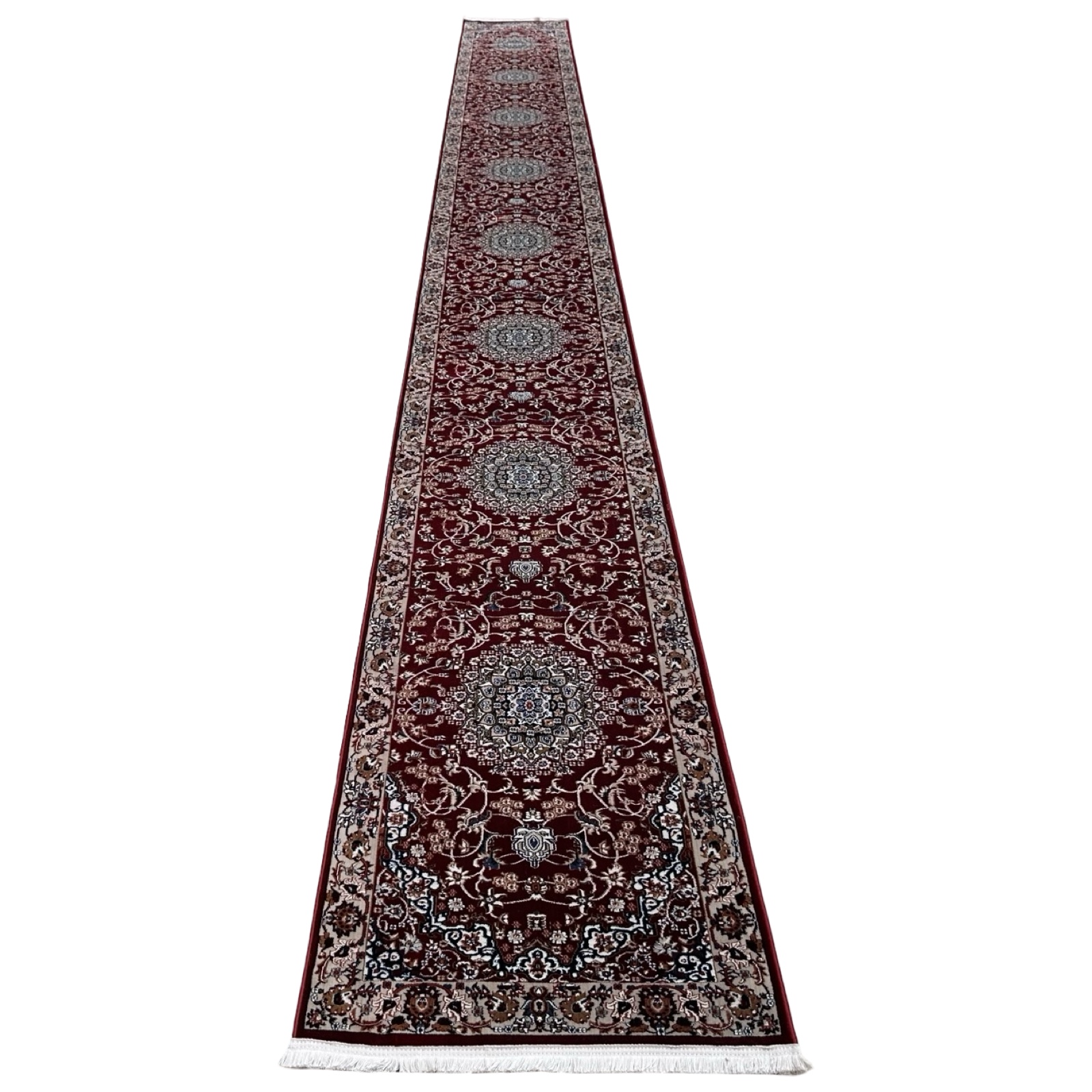 runner idk_23 800 x 80cm Persian Red Nain Style Long Runner Rug - Image 1