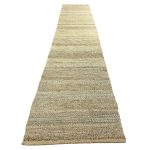 305 x 65cm Handwoven Jute Runner Rug – Natural Beige Woven Texture - Image 2