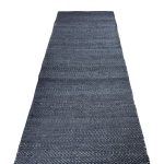 314 x 64cm Handwoven Navy Jute Runner Rug - Image 2