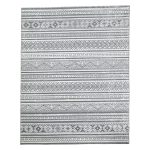 275cm x 200cm Grey & Ivory Boho Tribal Pattern Non-Slip Area Rug