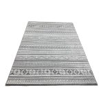 275cm x 200cm Grey & Ivory Boho Tribal Pattern Non-Slip Area Rug - Image 3