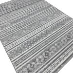 275cm x 200cm Grey & Ivory Boho Tribal Pattern Non-Slip Area Rug - Image 4