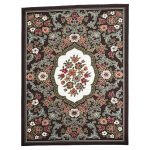275cm x 200cm French Garden on Chocolate Brown Non-Slip Area Rug