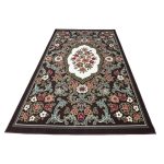 275cm x 200cm French Garden on Chocolate Brown Non-Slip Area Rug - Image 2