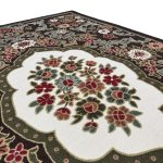 275cm x 200cm French Garden on Chocolate Brown Non-Slip Area Rug - Image 5