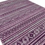 275cm x 200cm Purple & Cream Boho Tribal Pattern Non-Slip Area Rug - Image 4