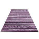 275cm x 200cm Purple & Cream Boho Tribal Pattern Non-Slip Area Rug - Image 5