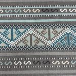 275cm x 200cm Slate Grey & Blue Boho Tribal Pattern Non-Slip Area Rug - Image 7