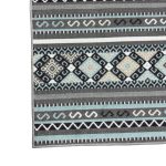 275cm x 200cm Slate Grey & Blue Boho Tribal Pattern Non-Slip Area Rug - Image 8