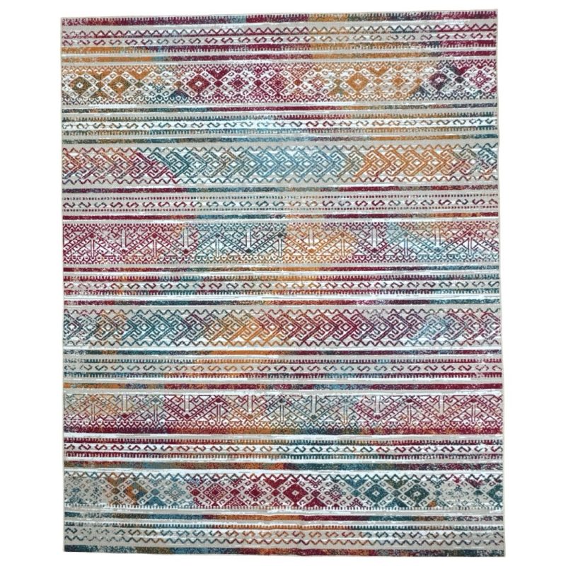 275cm x 200cm Multi-colour Boho Tribal Pattern Non-Slip Area Rug