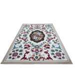 200 x 275 cm Pearl Ivory French Garden Area Rug – Non-Slip Floral Traditional Mat - Image 5