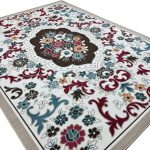 200 x 275 cm Pearl Ivory French Garden Area Rug – Non-Slip Floral Traditional Mat - Image 6