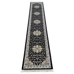 500 x 80 cm Navy Floral Medallion Runner Rug
