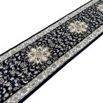 500 x 80 cm Navy Floral Medallion Runner Rug - Image 4