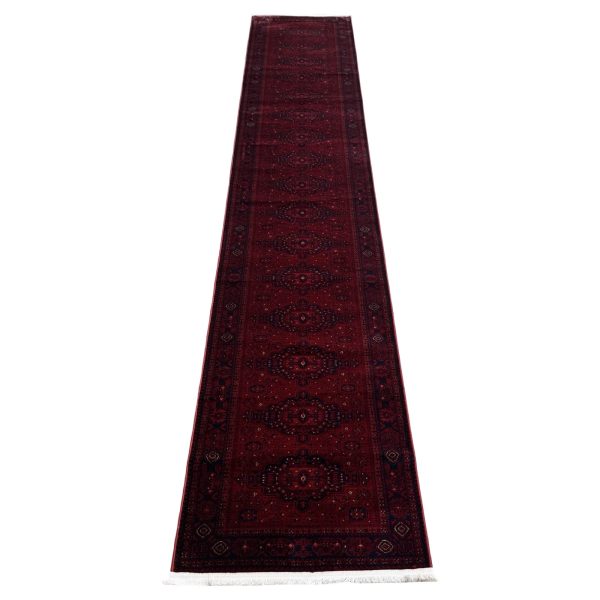 500 x 80 cm Red & Navy Oriental Style Runner Rug