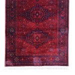 500 x 80 cm Red & Navy Oriental Style Runner Rug - Image 5