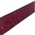 500 x 80 cm Red & Navy Oriental Style Runner Rug - Image 4