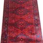 500 x 80 cm Red & Navy Oriental Style Runner Rug - Image 7