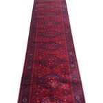 500 x 80 cm Red & Navy Oriental Style Runner Rug - Image 3