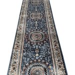 500 x 80 cm Blue Kashan Multi-Medallion Hallway Runner Rug