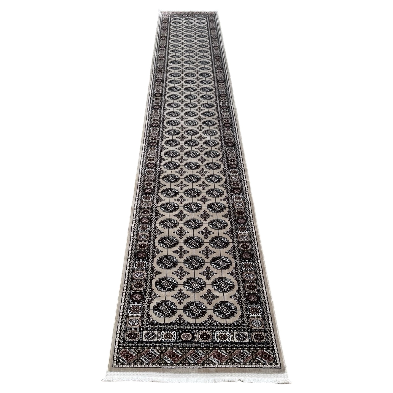 402&28_72 500 x 80 cm Beige Bukhara Style Runner Rug - Image 1
