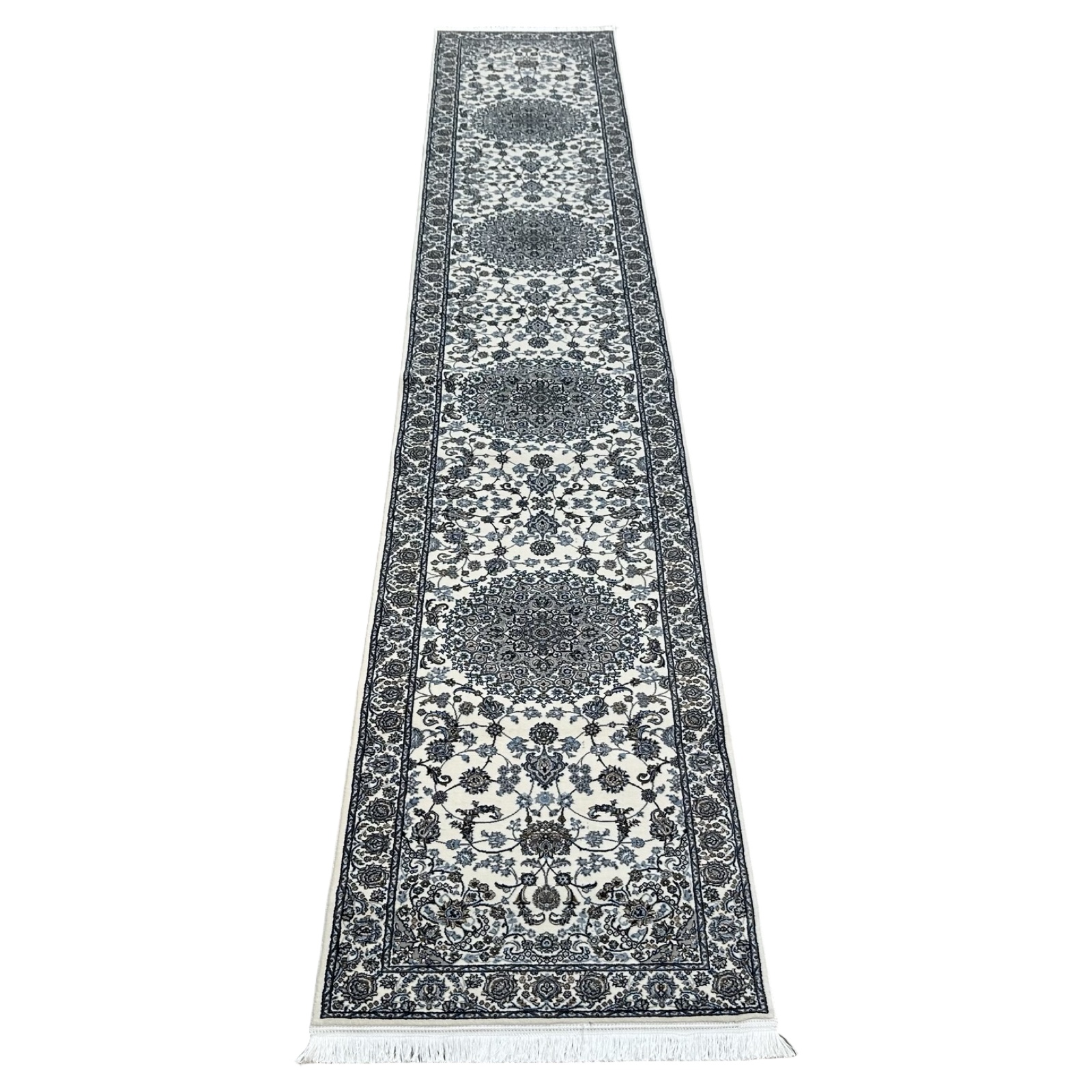 402&28_81 500 x 80 cm Premium Cream Classic Design Runer Rug - Image 1