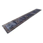 500 x 80 cm Blue Oriental Medallion Design Hallway Runner Rug