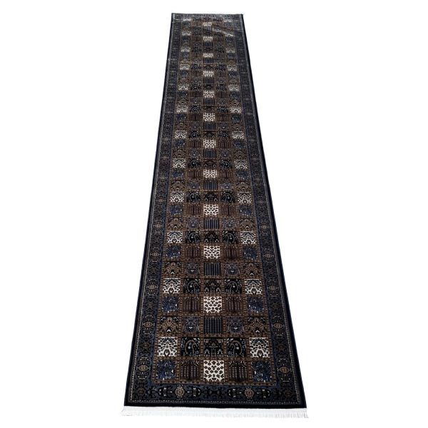 500 x 80 cm Navy Bakhtiari Design Runner Rug