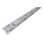 500 x 80 cm Silver Grey Vintage Persian Medallion Runner Rug - Image 2