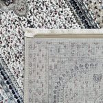 500 x 80 cm Silver Grey Vintage Persian Medallion Runner Rug - Image 9