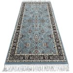 200 × 100cm Elegant Blue Oriental Medallion Rug